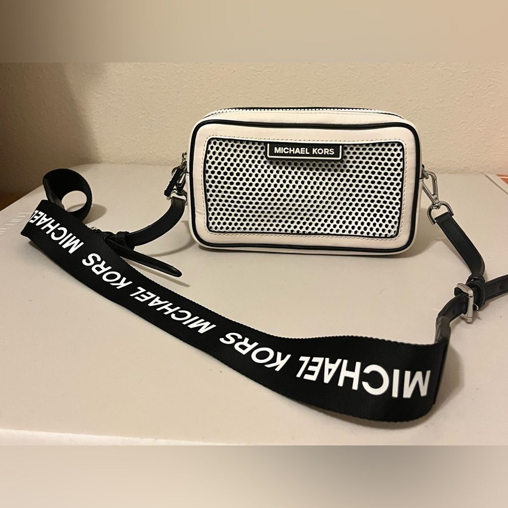 Michael Kors Sport Danika Small Camera Top Zip Bag.